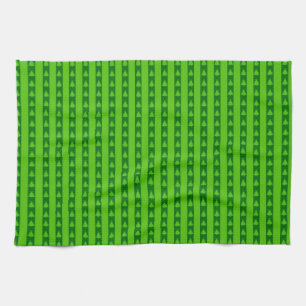 Grüngestricktes Weihnachtsbaummuster Geschirrtuch