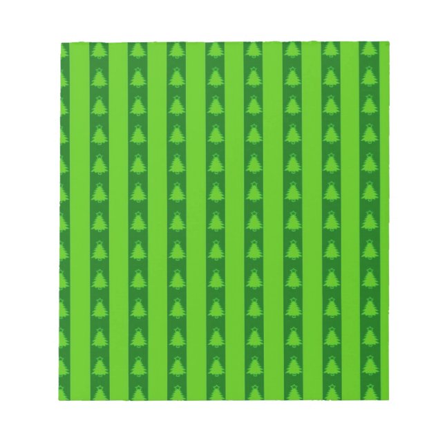Grüngestricktes Weihnachtsbaummuster Notizblock (Vorderseite)