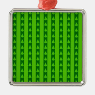 Grüngestricktes Weihnachtsbaummuster Ornament Aus Metall
