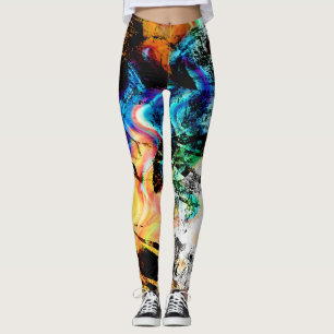 Grungey Farben-Spritzer-abstraktes Muster Leggings