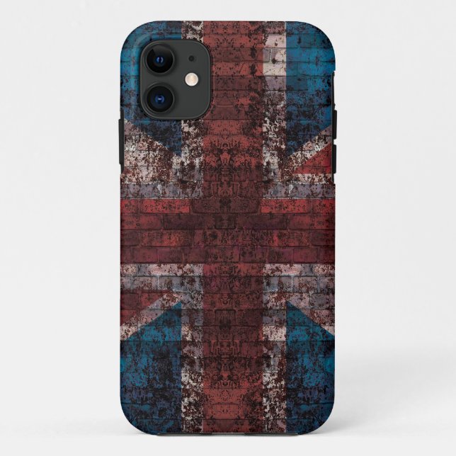 Grungeziegelstein Gewerkschafts-Jack iPhone Fall Case-Mate iPhone Hülle (Rückseite)