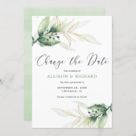 Grüngold einfach Ändern Datum Hochzeit Einladung