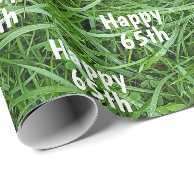 Grüngras 65. Geburtstagsgras Geschenkpapier (Rolleneckpunkt)