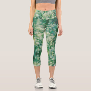 Grüngras Blätter Blume Pflanze Natur Capri Leggings