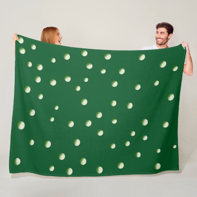 Grüngras Fleecefeblanket mit vielen Golfbälle Fleecedecke (Beispiel)