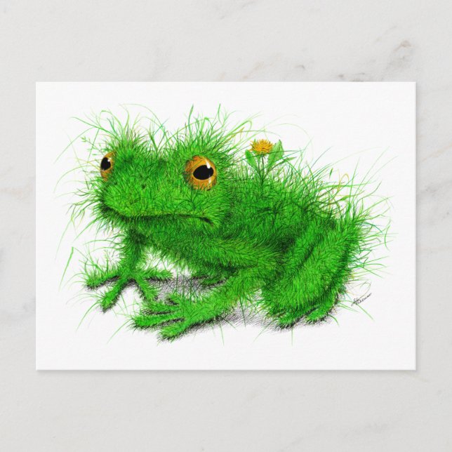 Grüngras-Frosch-Kunst Postkarte (Vorderseite)