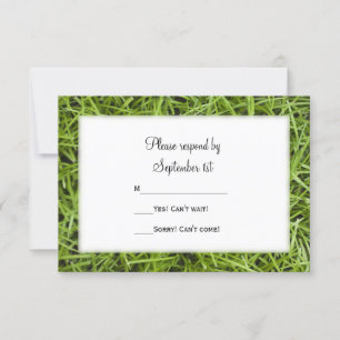 Grüngras-Hinterhofhochzeit RSVP Karte