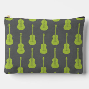 Grungy Akustikgitarre Polka-Punkte limettgrün Zubehörtasche