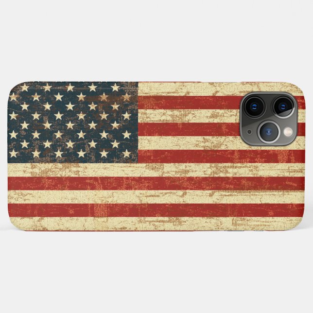 Grungy-American-Fahne Case-Mate iPhone Hülle (Rückseite (Horizontal))