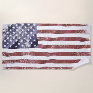 Grungy American Flag Strandtuch