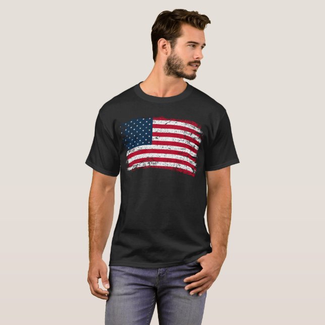 Grungy American Flag T-Shirt (Vorne ganz)