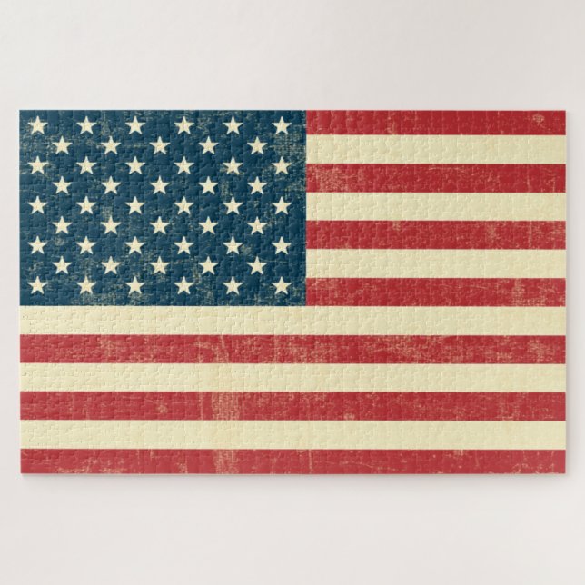 Grungy American Flag USA Puzzle (Horizontal)
