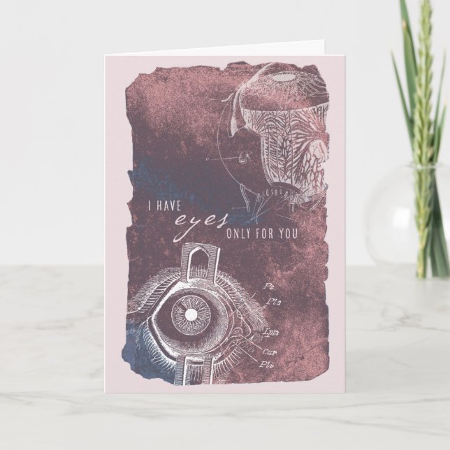 Grungy Anatomical Eye Valentine's Day Card Dankeskarte (Vorderseite)