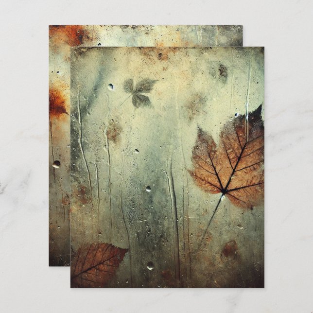 Grungy Autumnal Foggy Glass Window Scrapbook Paper (Vorne/Hinten)