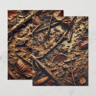 Grungy Autumnal Muddy Blätter Scrapbook Paper