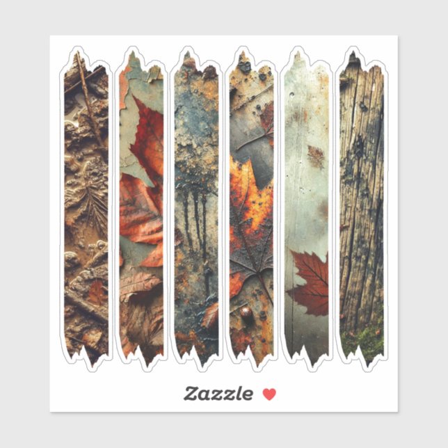Grungy Autumnal Washi Tape Scrapbook Stickers Aufkleber (Blatt)