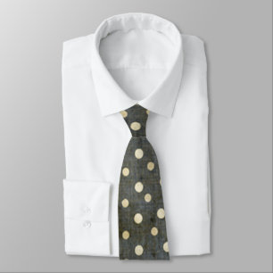 Grungy Black and White Polka Dot Pattern Krawatte