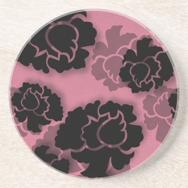 Grungy Bloral Decadence Untersetzer, rosa Getränkeuntersetzer (Vorne)
