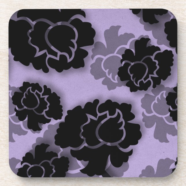 Grungy Bloral Decadence Untersetzer Set, Lilac (Vorderseite)