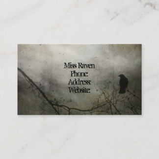 grungy Crow and Moon Visitenkarte