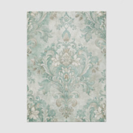Grungy-Damask-Muster in Schattierungen von Blaugrü Seidenpapier