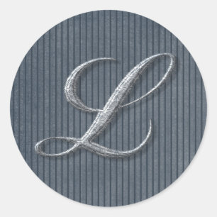 Grungy Denim Stripe Initial Mousepads, Stickers