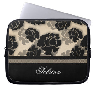 Grungy Floral Decadence Electronics Bag, Elfenbein Laptopschutzhülle