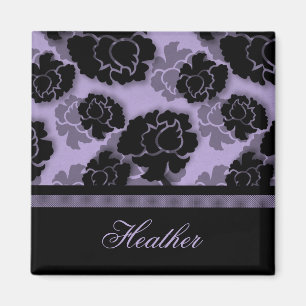 Grungy Floral Decadence Magnet, Lavendel Magnet