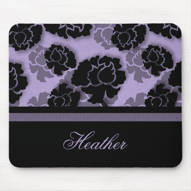 Grungy Floral Decadence Mousepad, Lavendel Mousepad (Vorne)