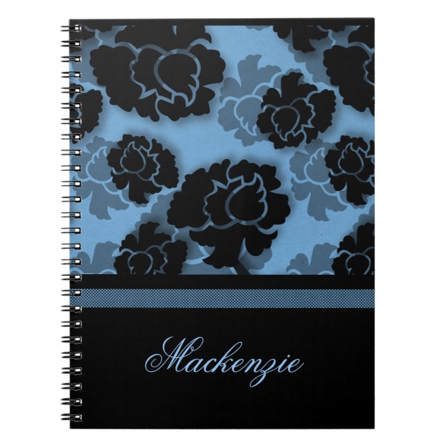 Grungy Floral Decadence Notebook, blau Notizblock (Vorderseite)
