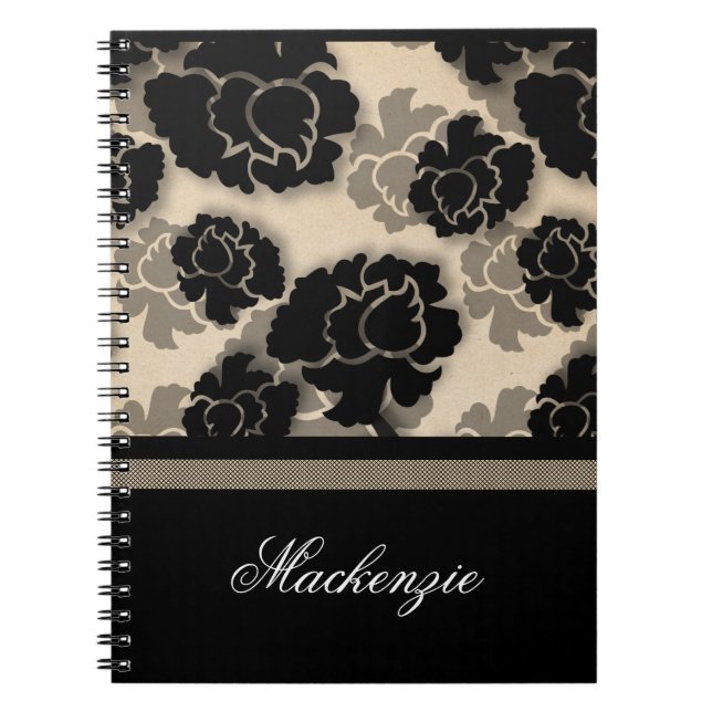Grungy Floral Decadence Notebook, Elfenbein Notizblock (Vorderseite)