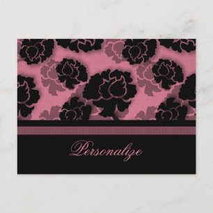 Grungy Floral Decadence Postcard, rosa Postkarte