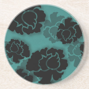 Grungy Floral Decadence Untersetzer, Aquamarin Getränkeuntersetzer