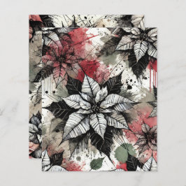 Grungy Florals Poinsettia Sketches Scrapbook