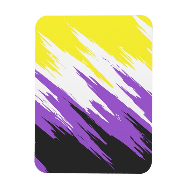 Grungy Funky ZigZag Abstrakte Flag für nichtbinäre Magnet (Vertikal)