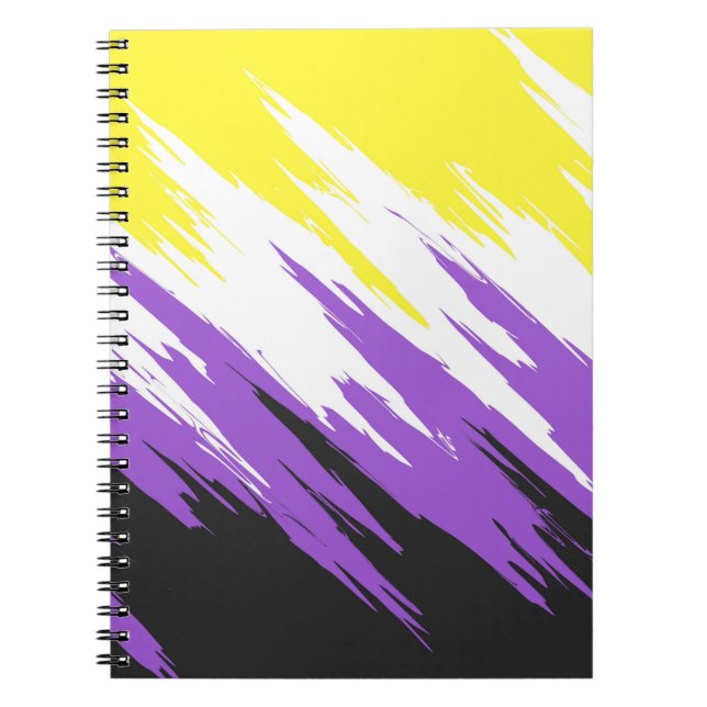Grungy Funky ZigZag Abstrakte Flag für nichtbinäre Notizblock (Vorderseite)