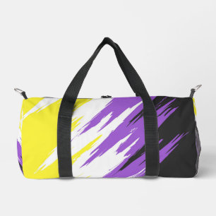 Grungy Funky ZigZag Abstrakte nichtbinäre Pride-Fl Duffle Bag