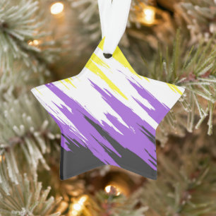 Grungy Funky ZigZag Abstrakte nichtbinäre Pride-Fl Ornament