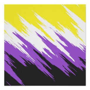 Grungy Funky ZigZag Abstrakte nichtbinäre Pride-Fl Poster