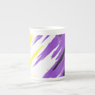 Grungy Funky ZigZag Abstrakte nichtbinäre Pride-Fl Prozellantasse