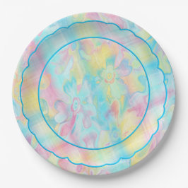 grungy-gestrichen-Florals-Kariert-1-Scallop Pappteller