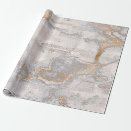 Grungy Gold Blush Birch Rustikale Hütte Marmor Geschenkpapier