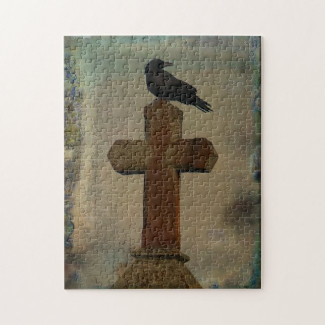 Grungy Gothic Night Crow Puzzle (Vertikal)