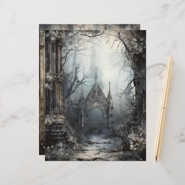 Grungy Gothy Winter Paper Craft Cardstock (Vorderseite/Rückseite Beispiel)