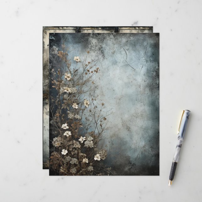 Grungy Gothy Winter Paper Craft Cardstock (Vorderseite/Rückseite Beispiel)