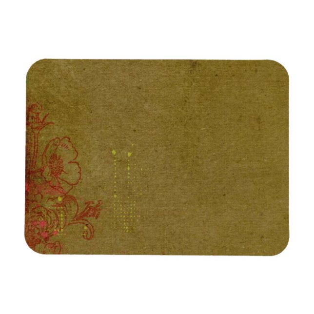 Grungy Graffiti mit rotem Blümchen Magnet (Horizontal)