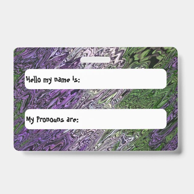 Grungy Groovy Funky Trippy Genderqueer Pride Ausweis (Vorderseite)