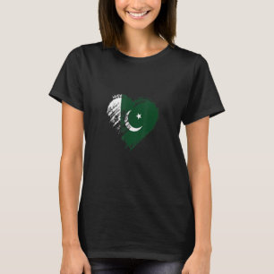 Grungy I Liebe Pakistan Herzenflagge T-Shirt