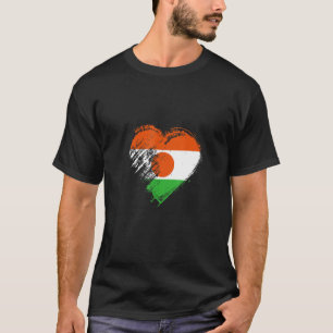 Grungy Ich liebe Niger Herz Flagge T-Shirt