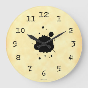 Grungy Ink Blot Wall Clock Große Wanduhr